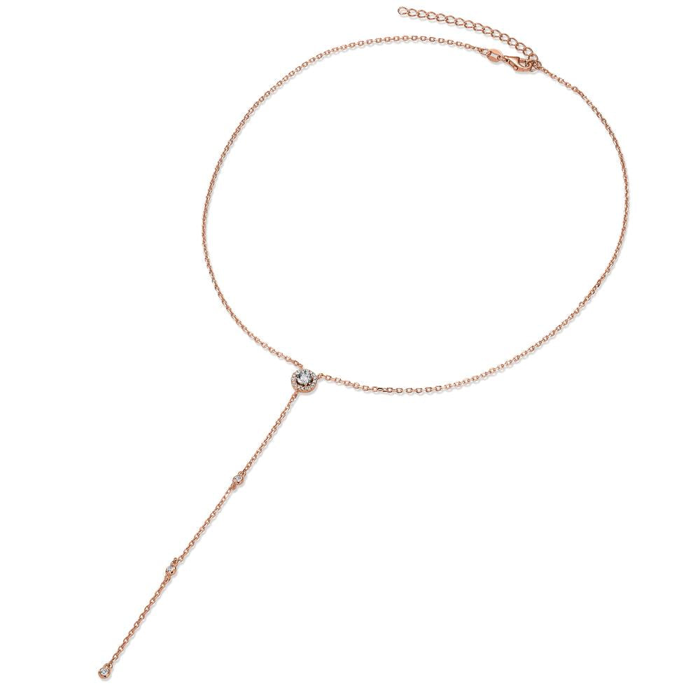 Necklace Silver Zirconia Rose Gold plated 40-45 cm