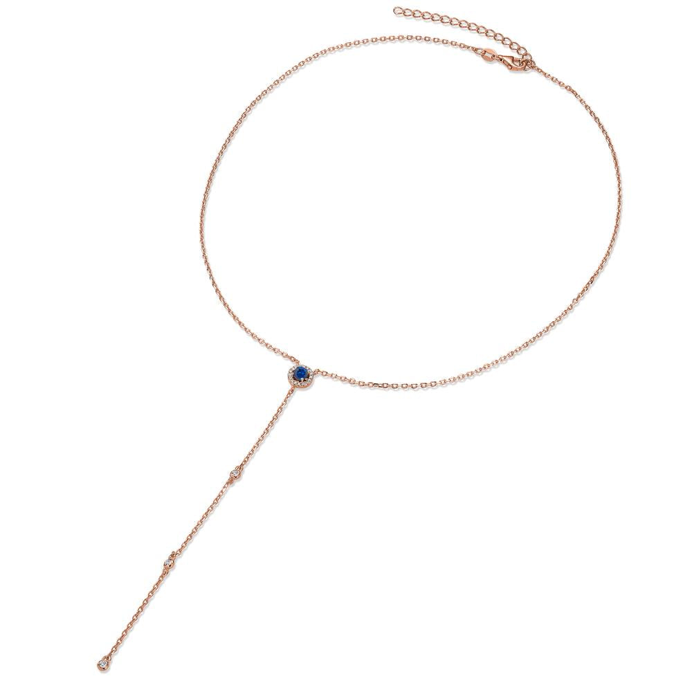 Necklace Silver Zirconia Rose Gold plated 40-45 cm