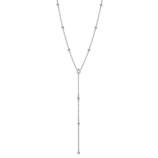 Necklace Silver Zirconia Rhodium plated 40-45 cm