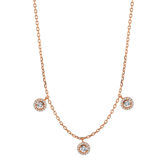 Necklace Silver Rose Gold plated 37-42 cm