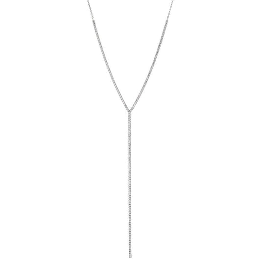 Necklace Silver Zirconia Rhodium plated 38-43 cm