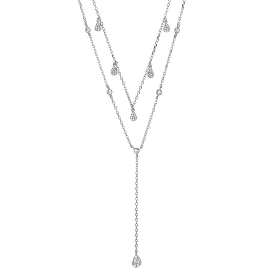 Necklace Silver Zirconia Rhodium plated 40-45 cm