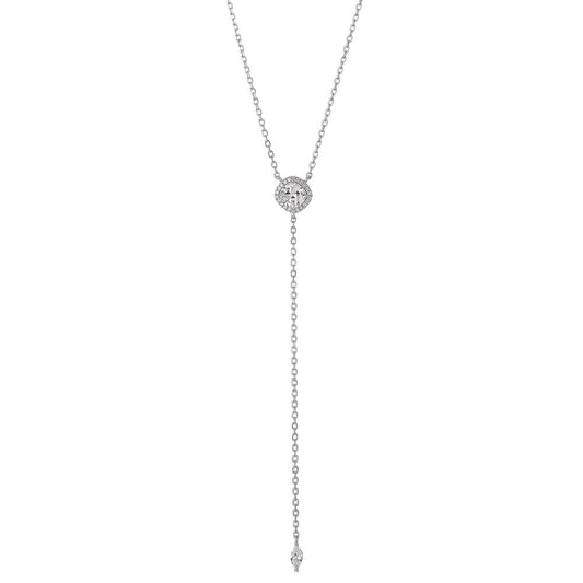 Necklace Silver Zirconia Rhodium plated 40-45 cm