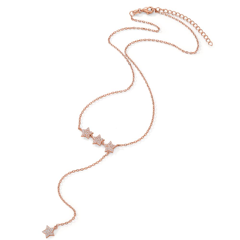 Necklace Silver Zirconia Rose Gold plated Star 40-45 cm