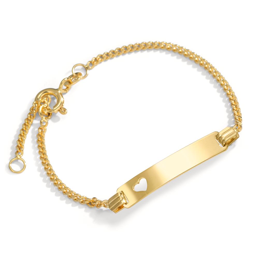 Engravable bracelet 14k Yellow Gold Heart 12-14 cm