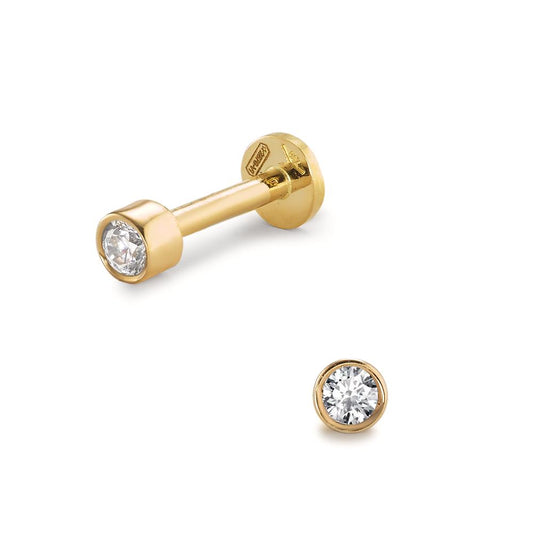 Piercing 18k Yellow Gold Zirconia Ø3 mm