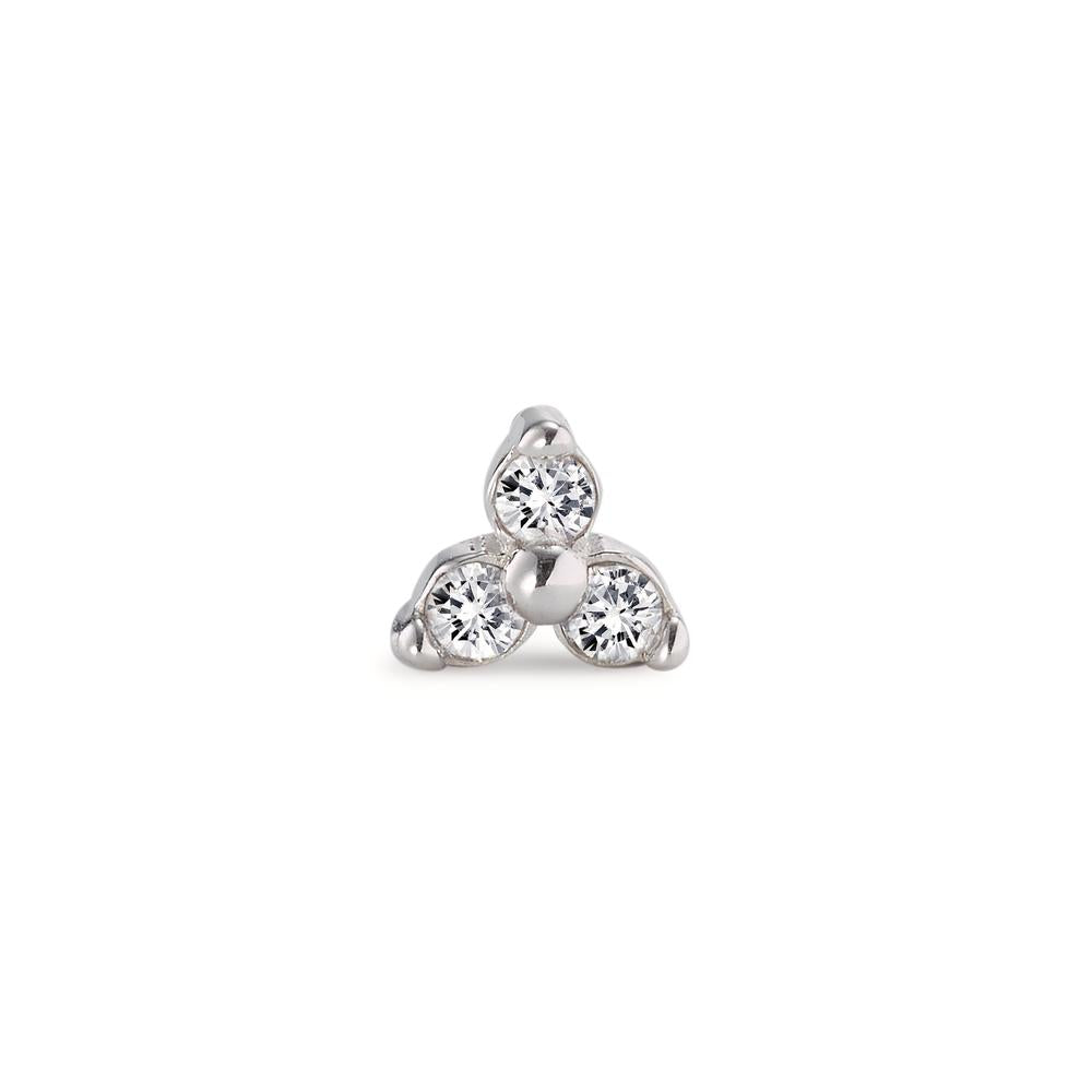 Piercing 18k White Gold Zirconia 3 Stones Ø5.2 mm