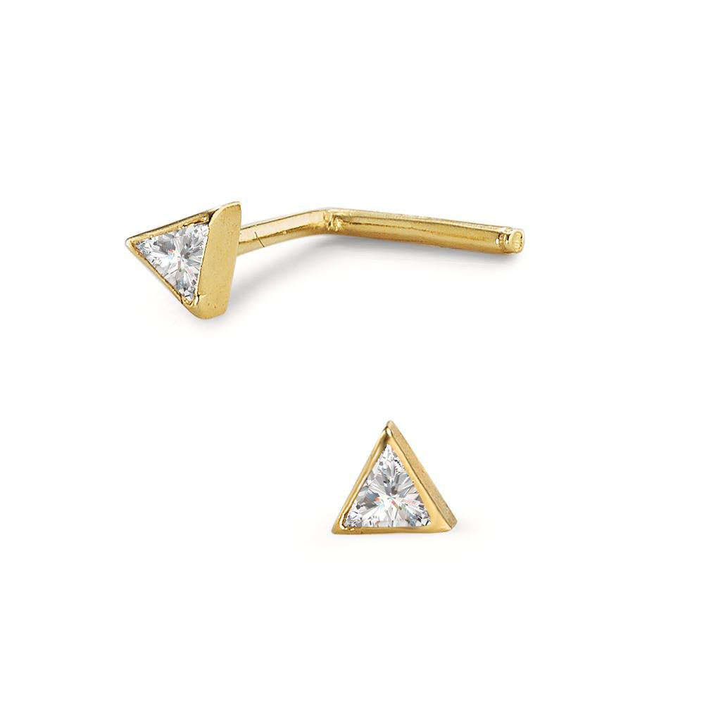 Nose Stud 18k Yellow Gold Zirconia White Ø2.5 mm