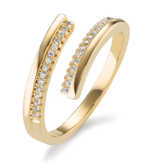 Ring Bronze Zirconia 30 Stones Yellow Gold plated