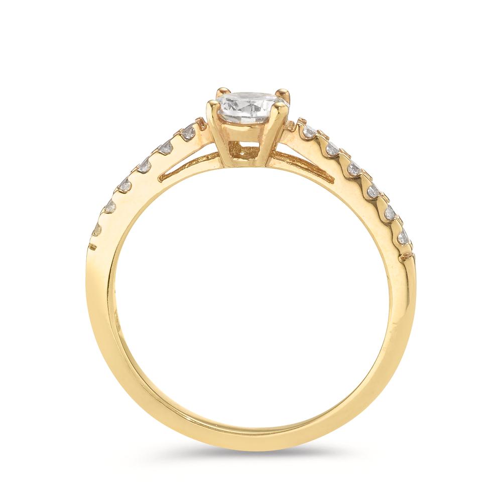 Ring Bronze Zirconia 13 Stones, 4.5 mm Yellow Gold plated