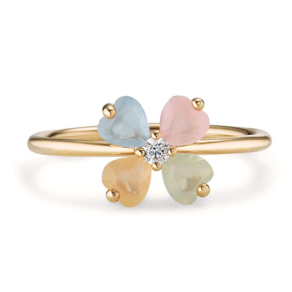 Ring Bronze Zirconia Colorful, 5 Stones Flower Ø8.5 mm