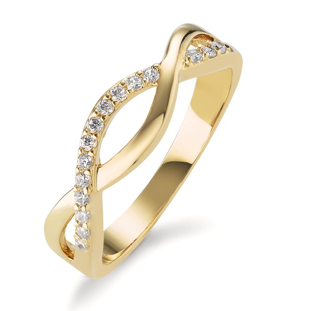 Ring Bronze Zirconia 15 Stones Yellow Gold plated Infinity