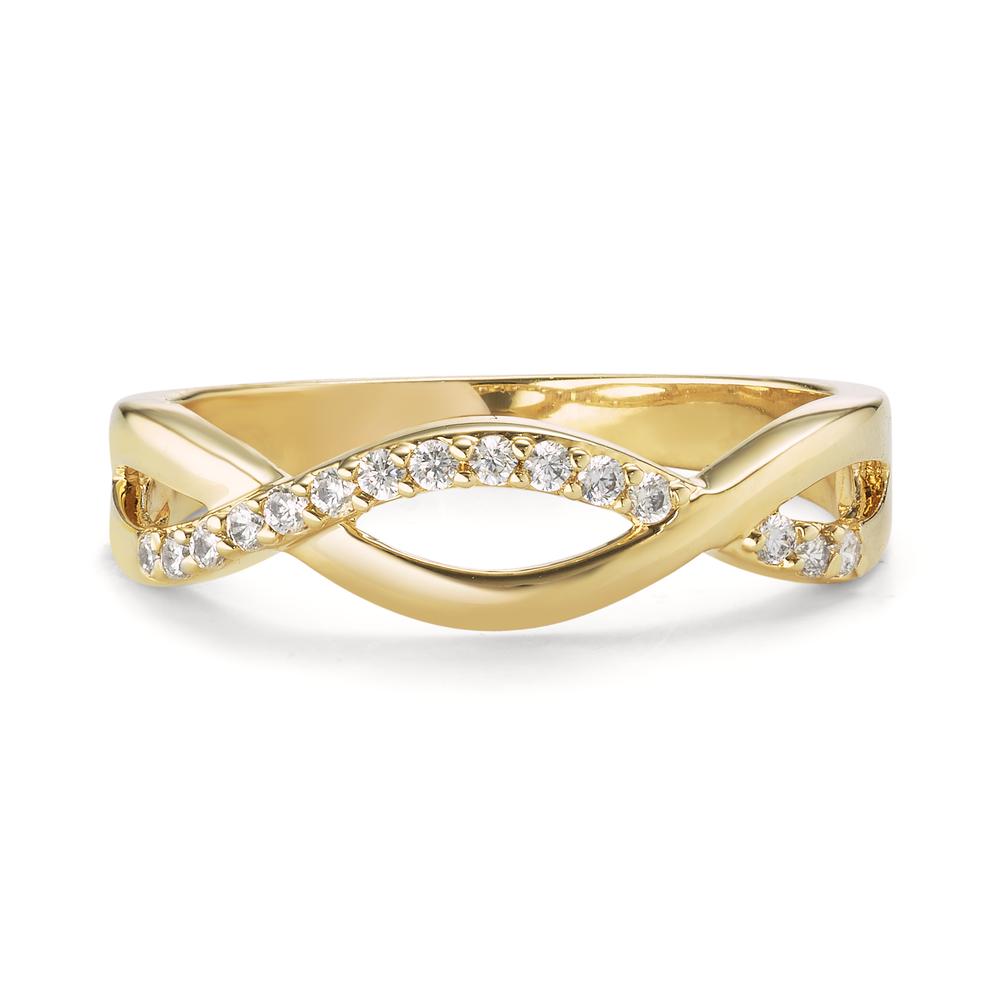 Ring Bronze Zirconia 15 Stones Yellow Gold plated Infinity