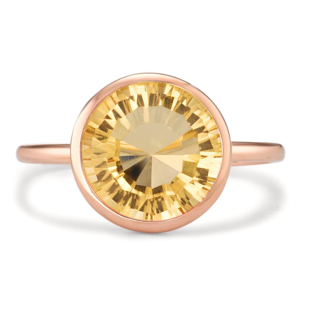 Ring Silver Citrine Rose Gold plated