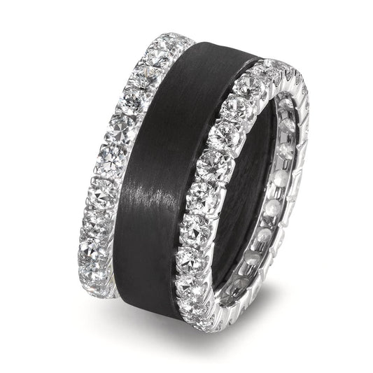 Ring set 18k White Gold, Carbon Zirconia