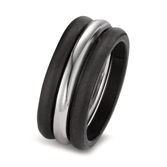 Ring set 18k White Gold, Carbon