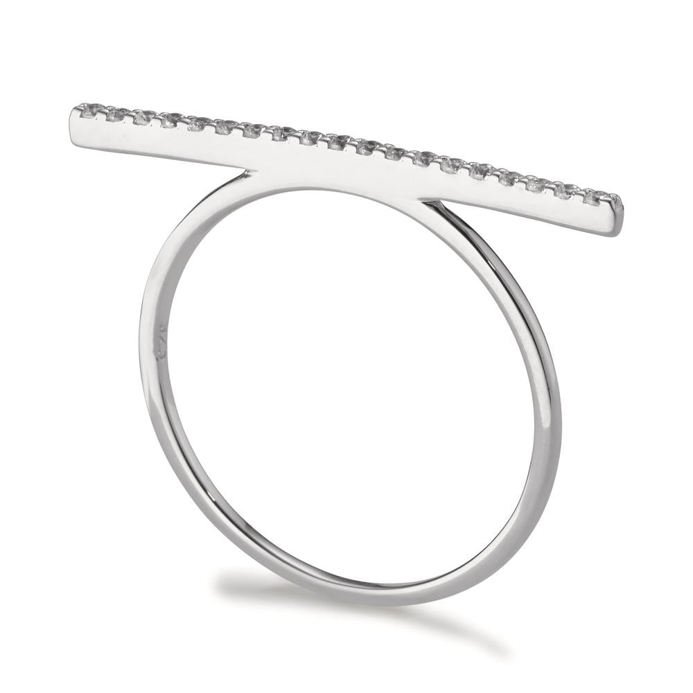 Stacking ring Silver Zirconia 19 Stones Rhodium plated