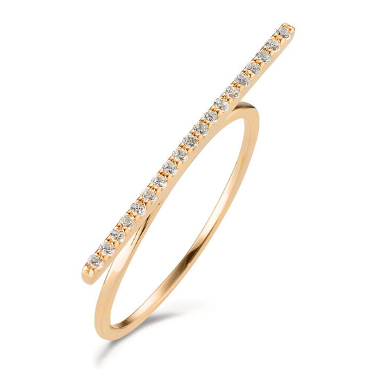 Stacking ring Silver Zirconia 19 Stones Yellow Gold plated