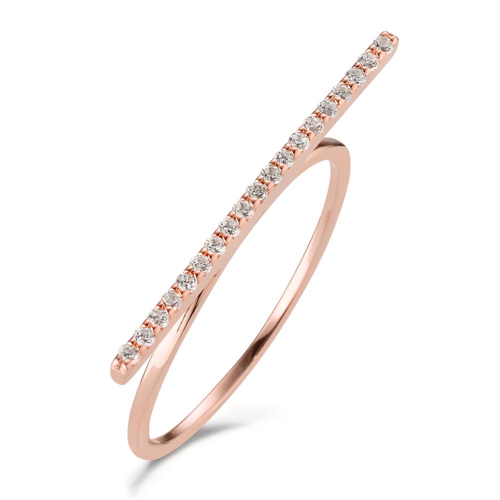 Stacking ring Silver Zirconia 19 Stones Rose Gold plated