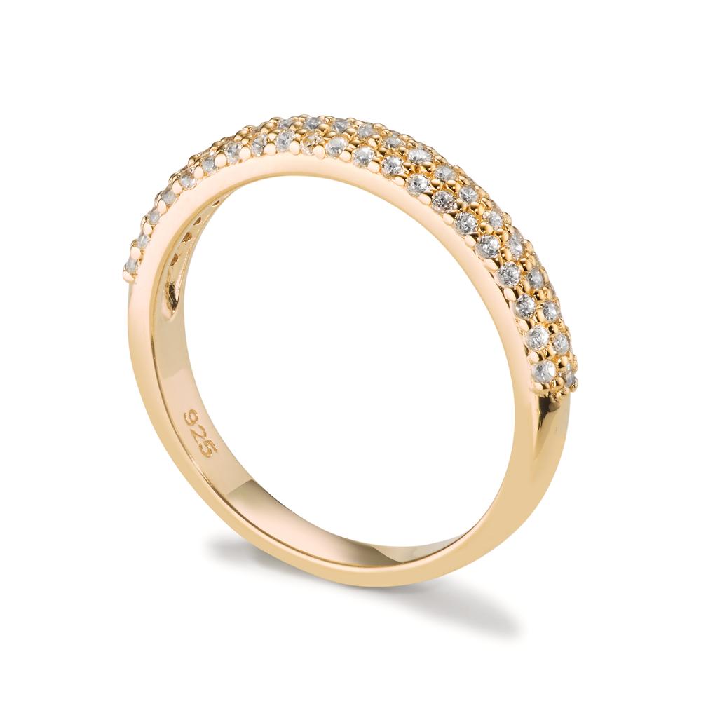 Ring Silver Zirconia Yellow Gold plated