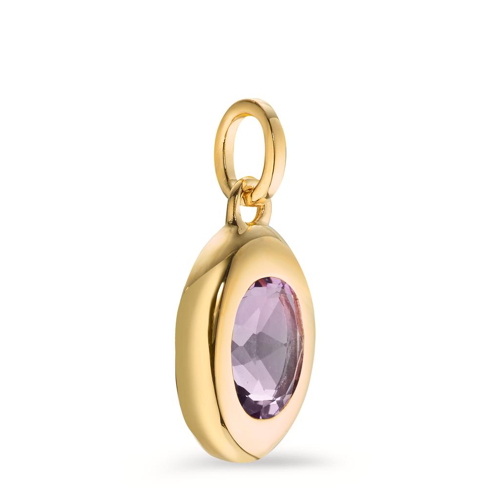 Pendant Silver Amethyst Yellow Gold plated