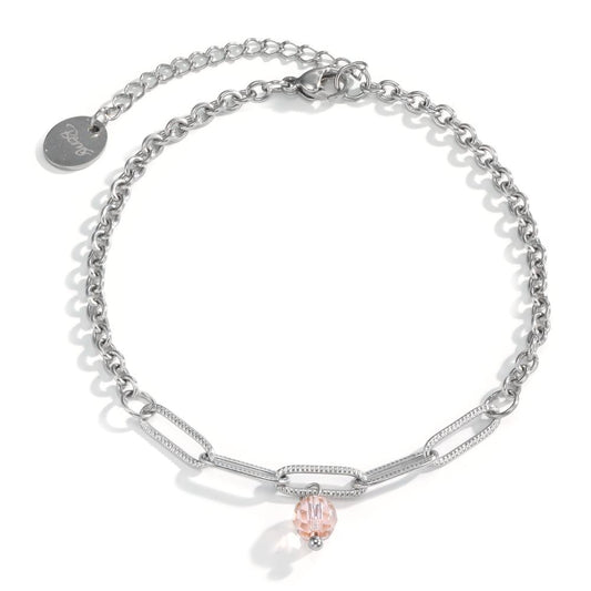 Bracelet Stainless steel Zirconia Rose 19-23.5 cm