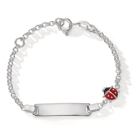 Engravable bracelet Silver Lacquered Ladybird 12-14 cm