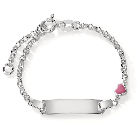 Engravable bracelet Silver Lacquered Heart 12-14 cm