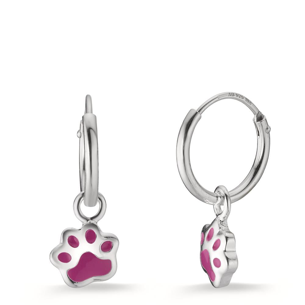 Hoop with pendant Silver Lacquered Paw Ø5.5 mm