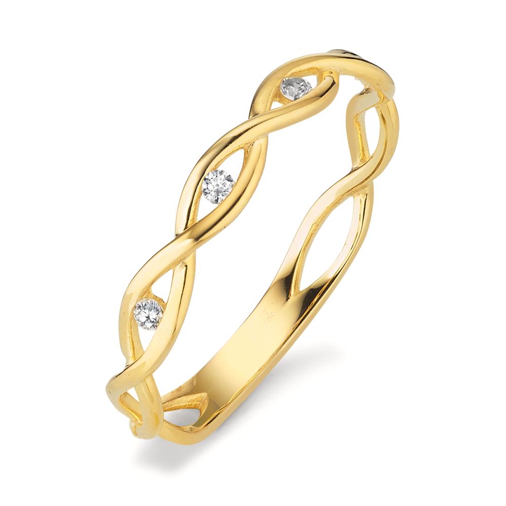 Ring 9k Yellow Gold Zirconia 4 Stones