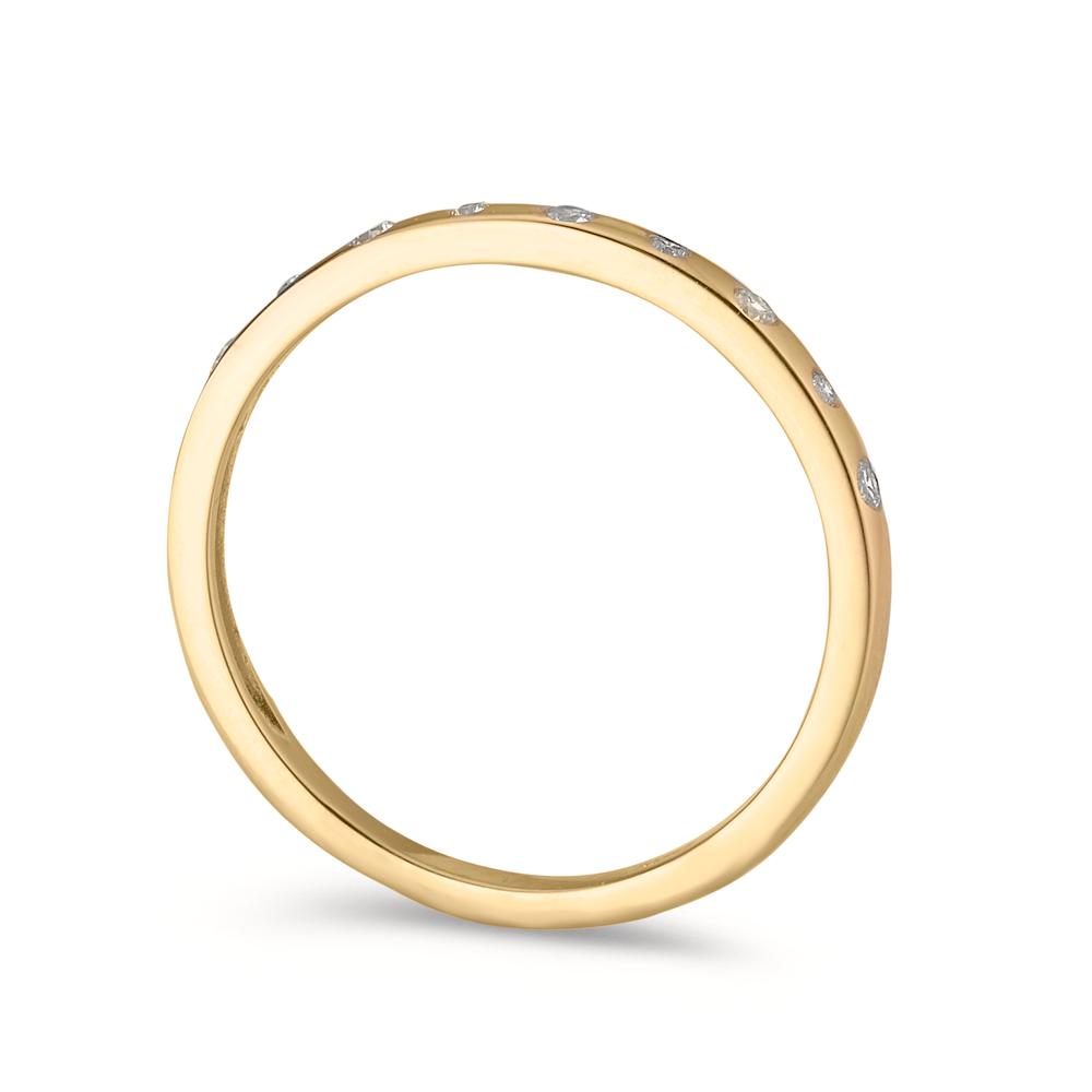 Stacking ring 9k Yellow Gold Zirconia 9 Stones