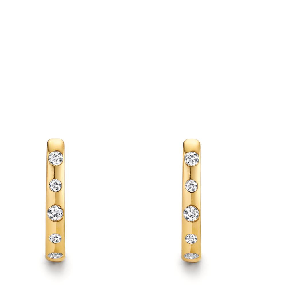 Hinged hoop 9k Yellow Gold Zirconia 10 Stones