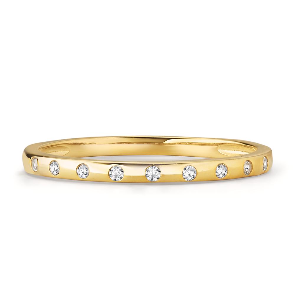 Stacking ring 9k Yellow Gold Zirconia 9 Stones