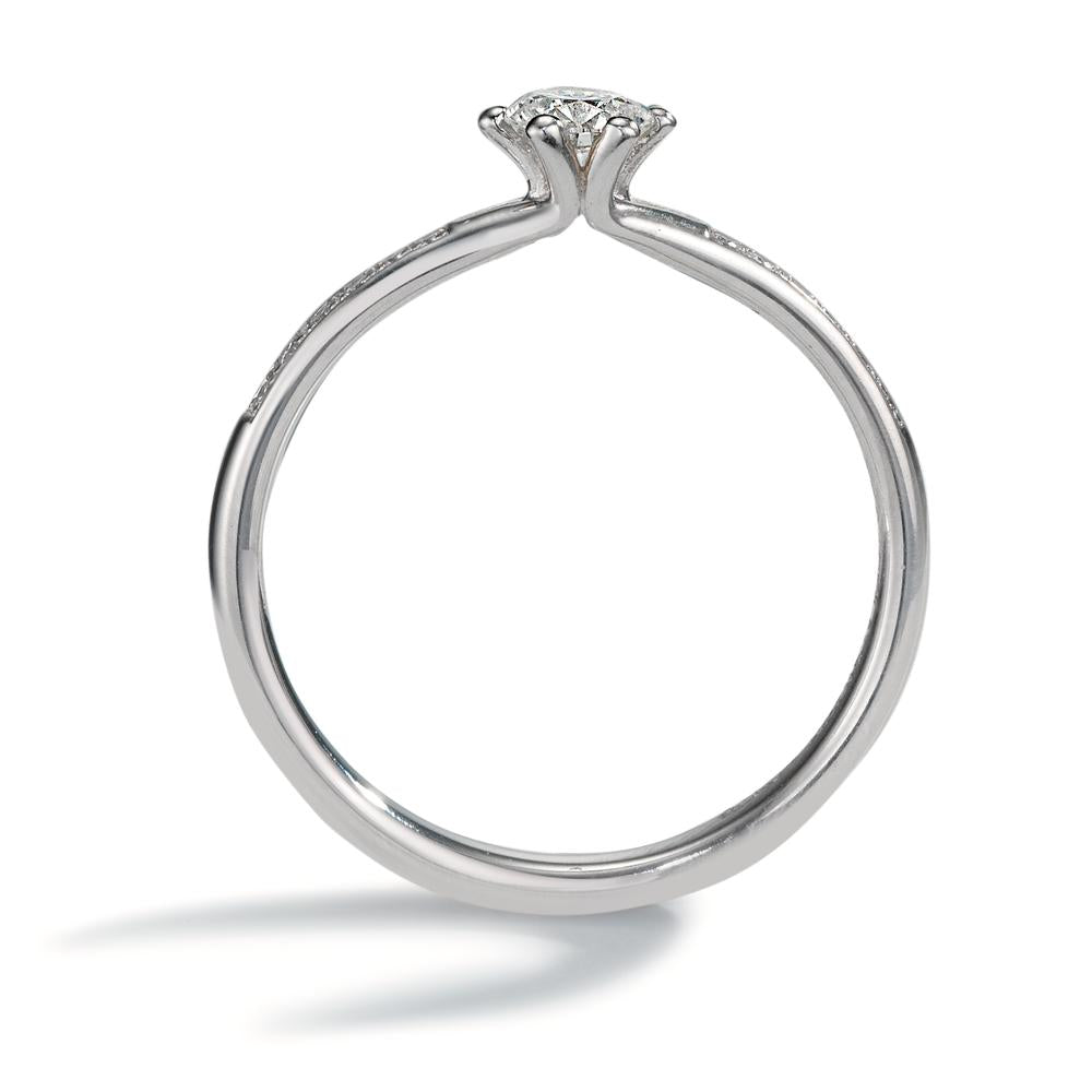 Solitaire ring Platinum 950 Diamond 0.364 ct, 13 Stones, w-si, GIA