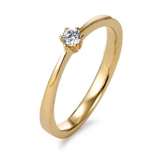 Solitaire ring 18k Yellow Gold Diamond 0.10 ct, w-si
