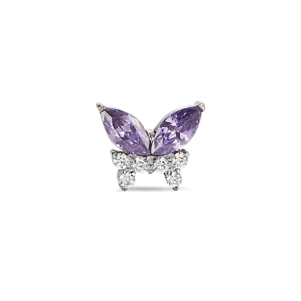 Piercing Titanium Zirconia 8 Stones Butterfly Ø7.5 mm