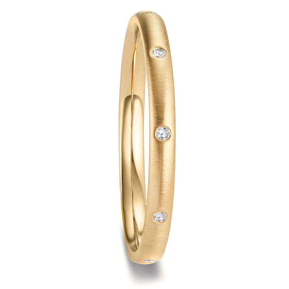 Stacking ring 18k Yellow Gold Diamond 0.045 ct, 9 Stones, tw-vsi