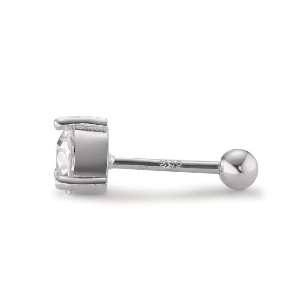 Piercing Silver Zirconia Rhodium plated Ø5.5 mm