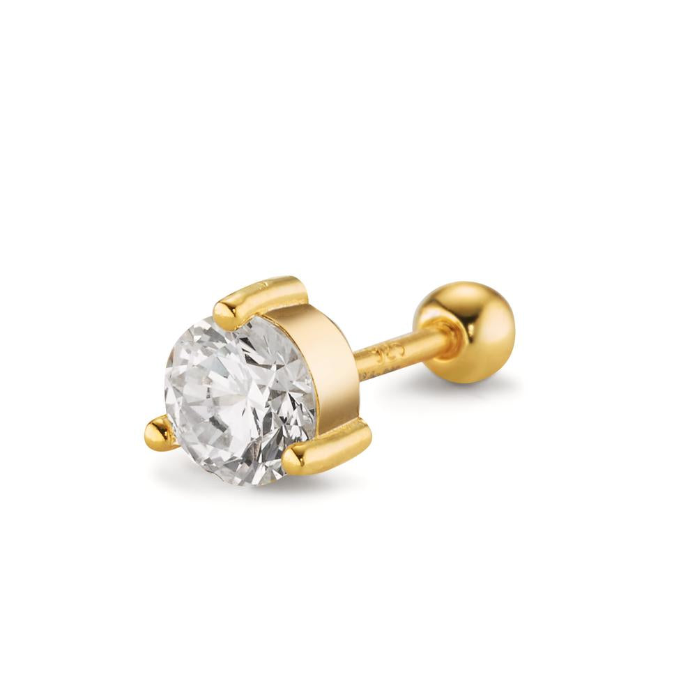 Piercing Silver Zirconia Yellow Gold plated Ø5.5 mm