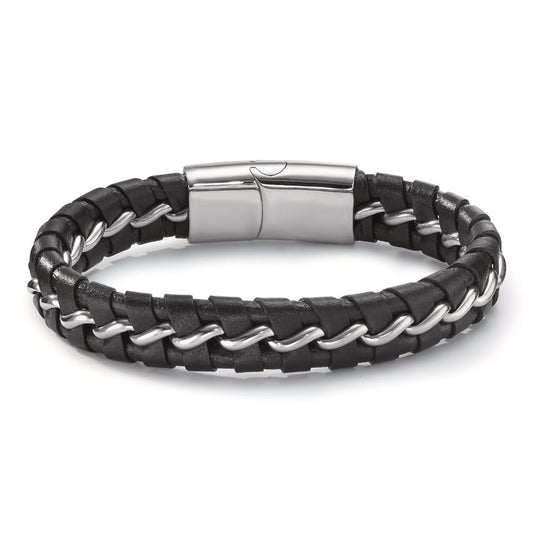 Bracelet Stainless steel, Leather 20 cm