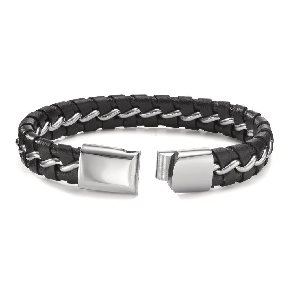 Bracelet Stainless steel, Leather 20 cm