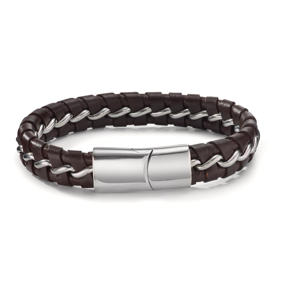 Bracelet Stainless steel, Leather 20 cm