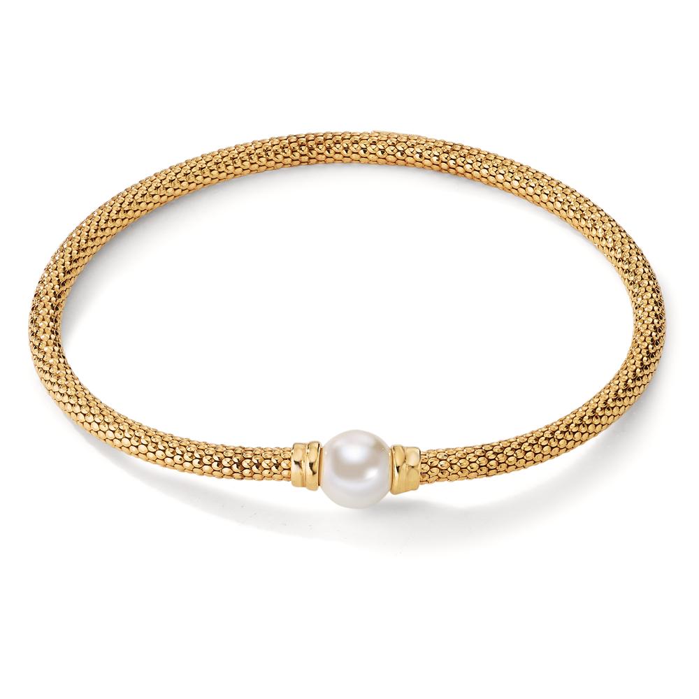 Bracelet Silver Yellow Gold plated Shining pearls 19.5 cm Ø4 mm