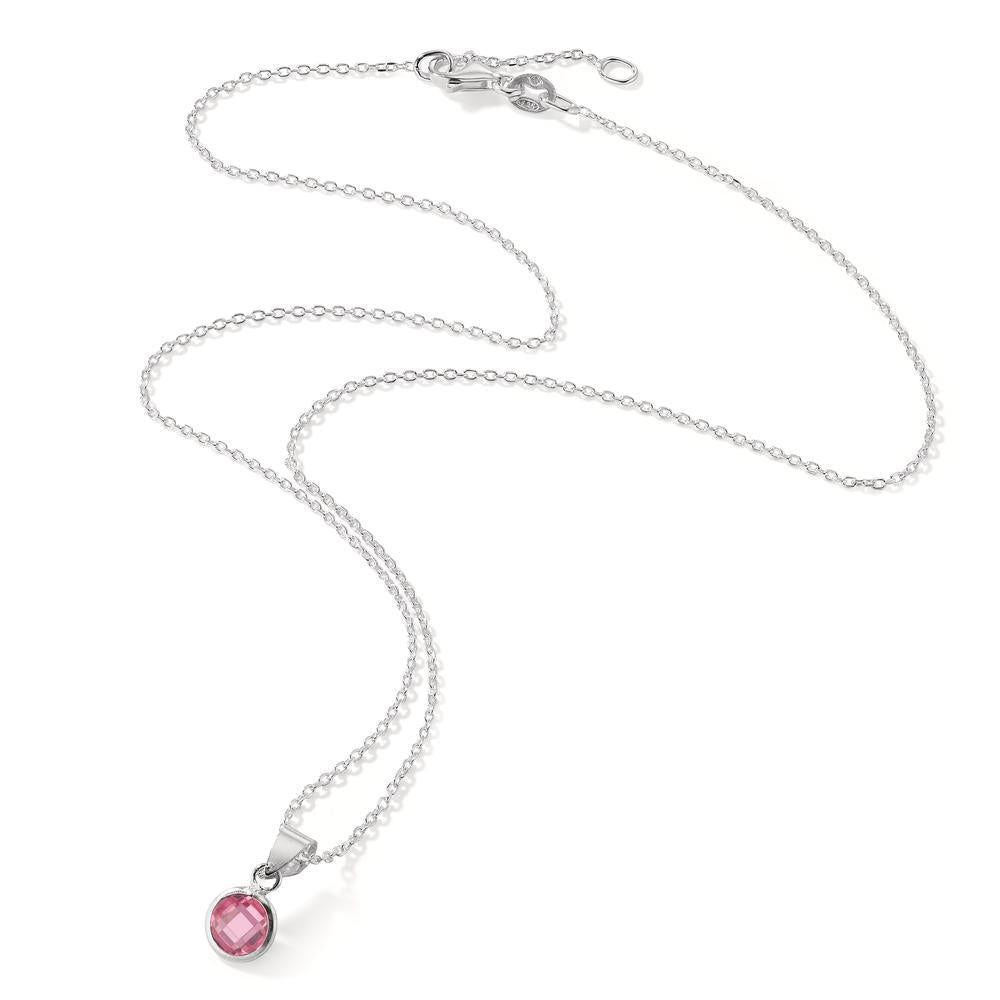 Necklace with pendant Silver Zirconia Rose 40-42 cm Ø6 mm