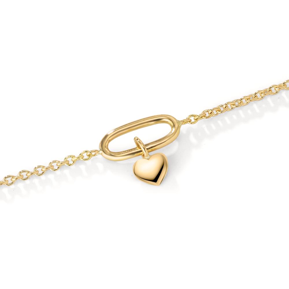 Bracelet 18k Yellow Gold Heart 17-18 cm