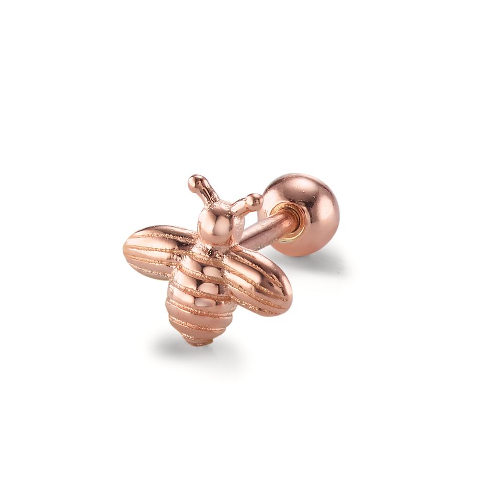 Piercing Silver Rose Gold plated Bee Ø6 mm