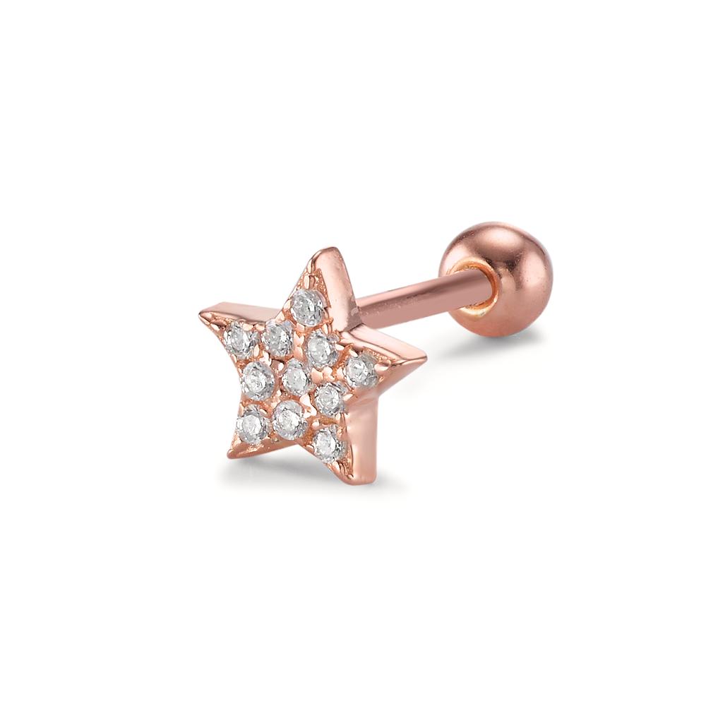 Piercing Silver Zirconia 11 Stones Rose Gold plated Star Ø5.5 mm