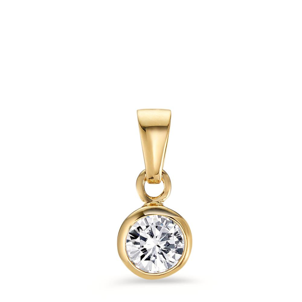 Pendant Silver Zirconia Yellow Gold plated Ø6 mm