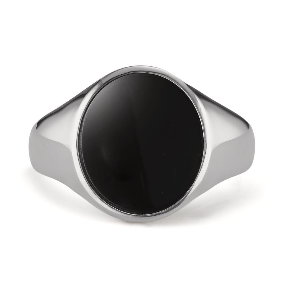 Ring Silver Onyx Rhodium plated