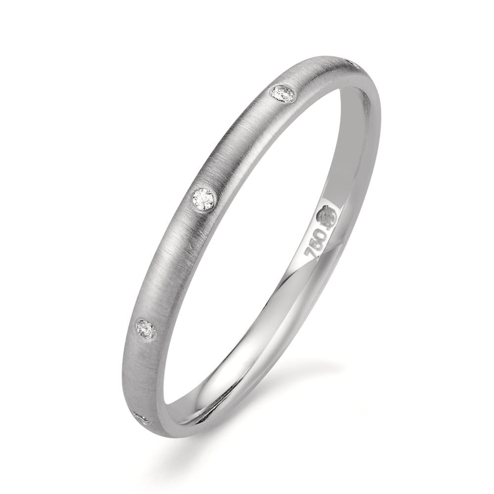 Stacking ring 18k White Gold Diamond 0.045 ct, 9 Stones, tw-vsi